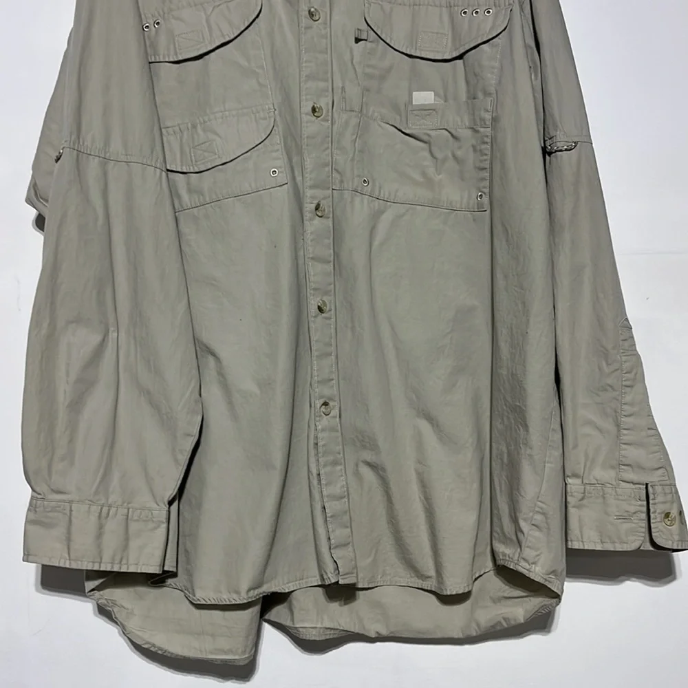 Columbia PPG Tan Beige Long Sleeve Button Down Fishing Shirt Size XXL - Picture 3 of 12